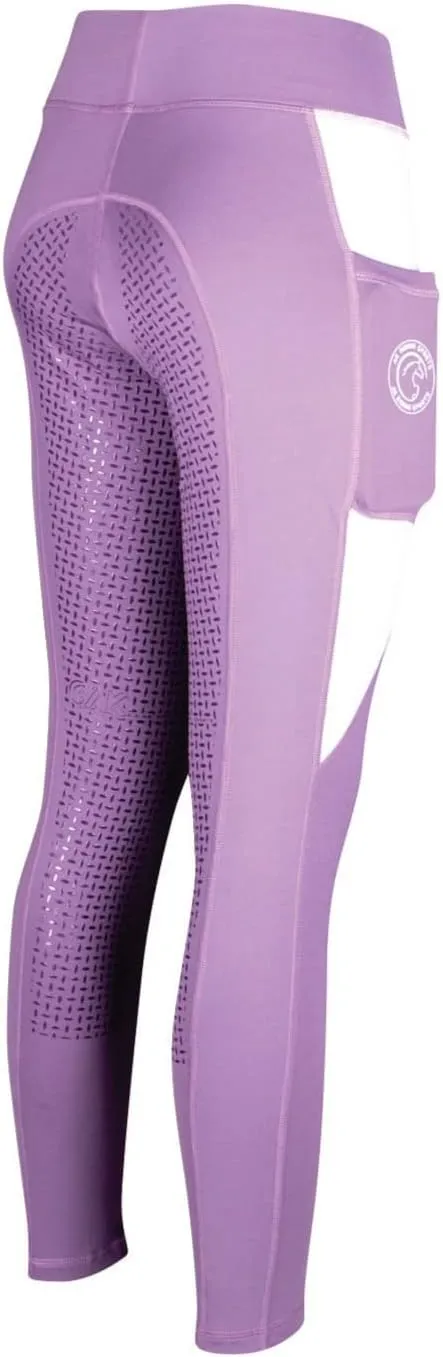 AK Comptec Pull on High Waisted Breathable Horse Riding Tights/Leggings/Breeches with Full seat Silicon Grip AKRS 6059