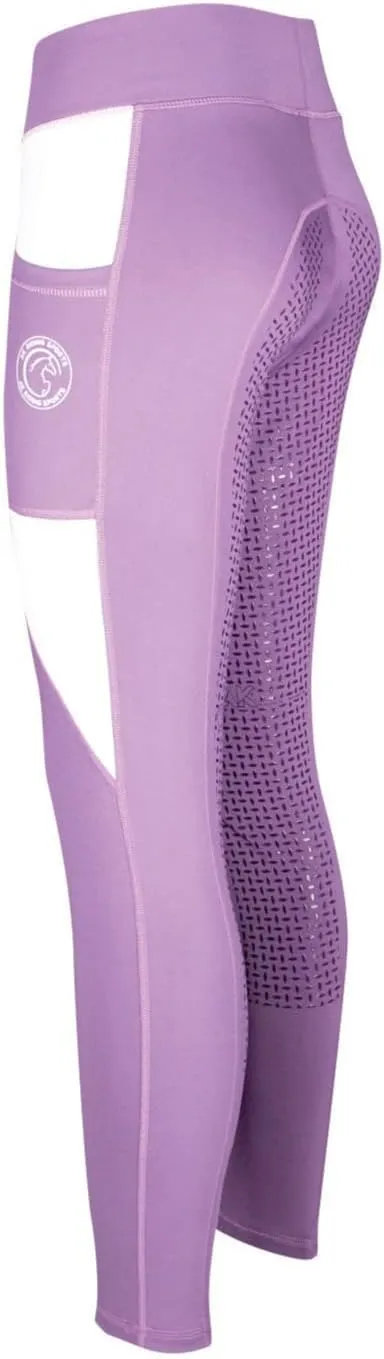 AK Comptec Pull on High Waisted Breathable Horse Riding Tights/Leggings/Breeches with Full seat Silicon Grip AKRS 6059