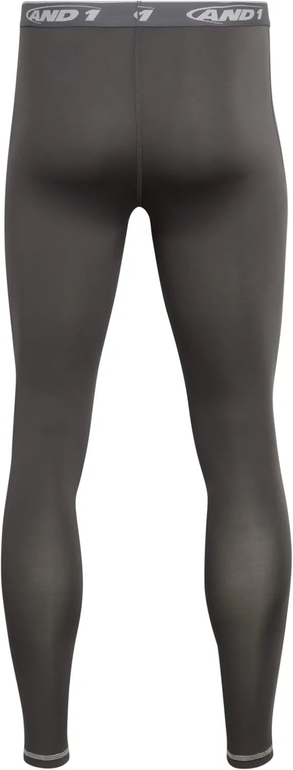 AND1 Men's Compression Leggings - 2 Pack Lightweight Moisture-Wicking Active Sports Compression Pants for Men (Sizes: S-XL)