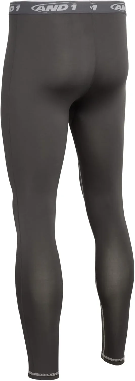 AND1 Men's Compression Leggings - 2 Pack Lightweight Moisture-Wicking Active Sports Compression Pants for Men (Sizes: S-XL)