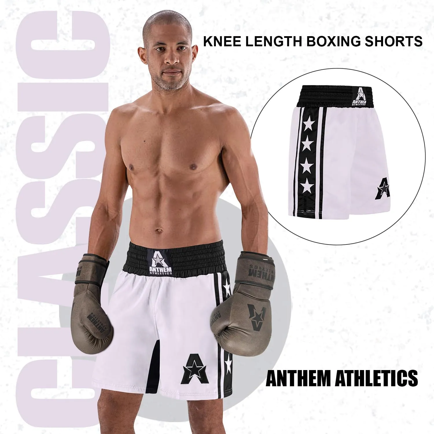 Anthem Athletics Classic Boxing Shorts for Men & Women - Machine Washable Boxer Trunks Costume Muay Thai