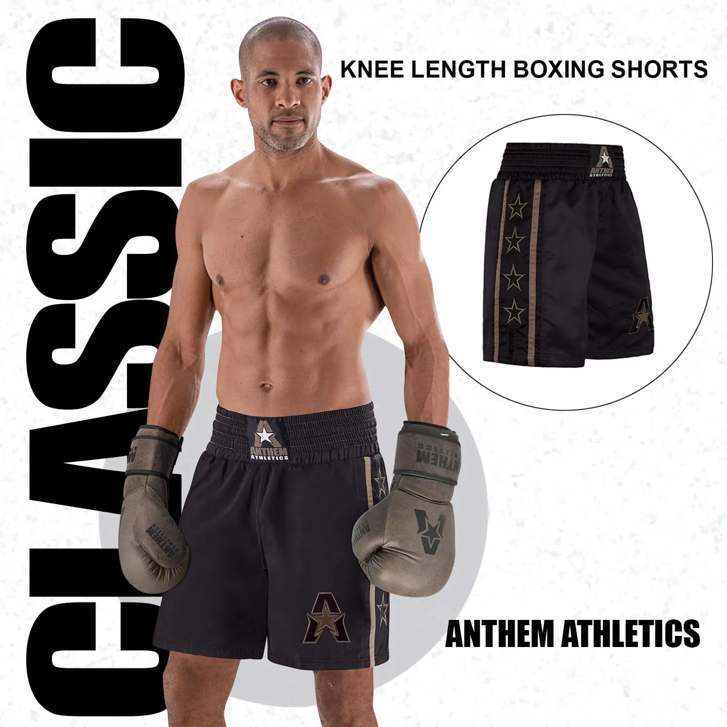 Anthem Athletics Classic Boxing Shorts for Men & Women - Machine Washable Boxer Trunks Costume Muay Thai