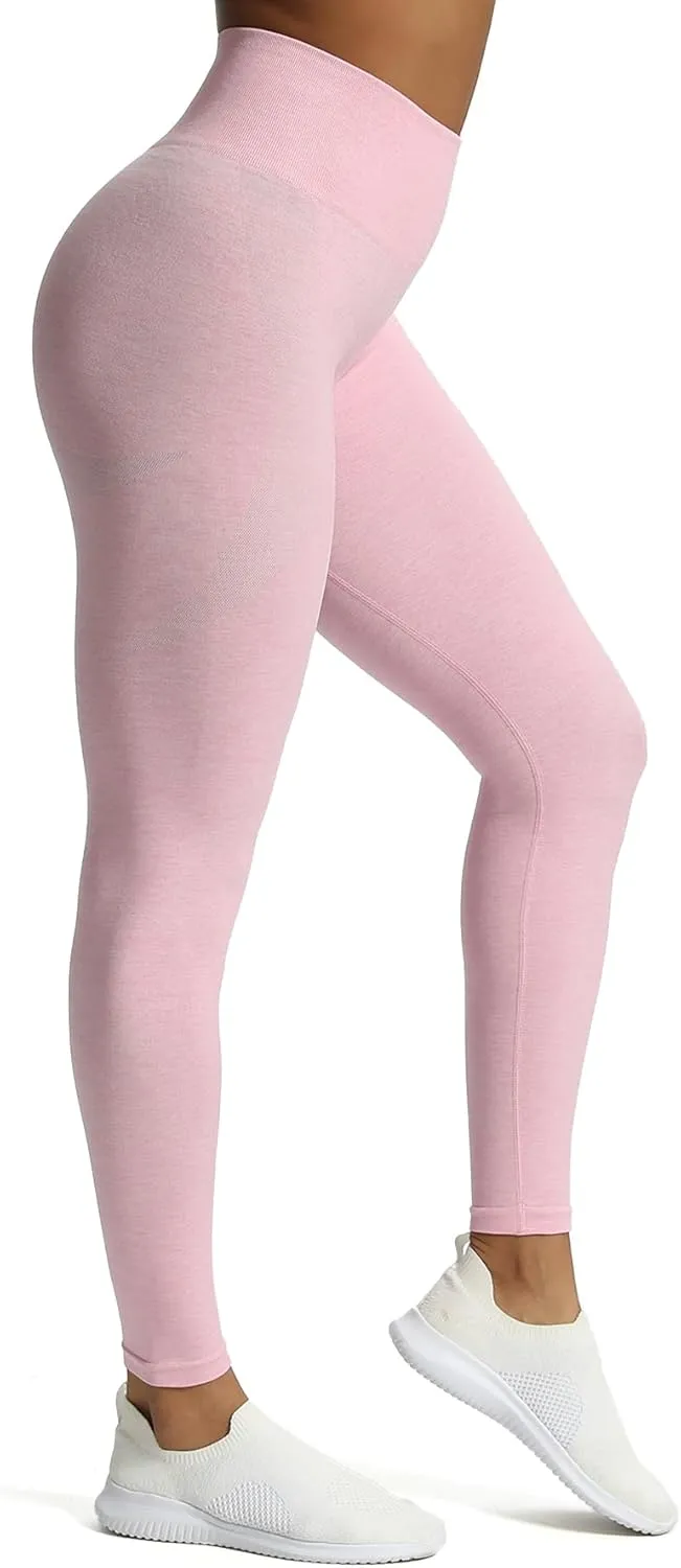 Aoxjox Scrunch Seamless Leggings for Women High Waisted Tummy Control 2.0 Smile Contour Workout Yoga Pants 24"