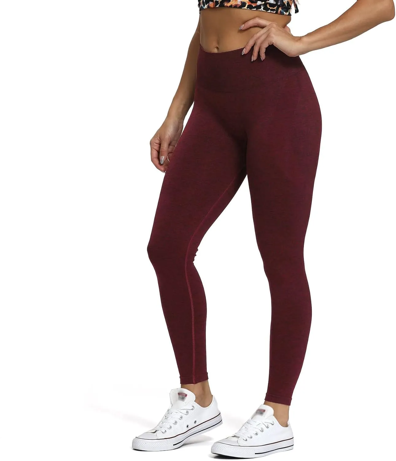 Aoxjox Scrunch Seamless Leggings for Women High Waisted Tummy Control 2.0 Smile Contour Workout Yoga Pants 24"