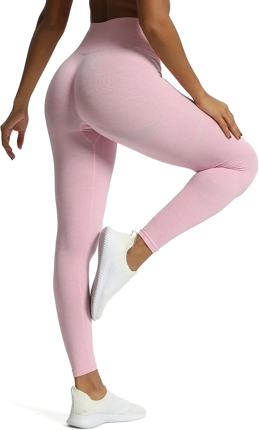 Aoxjox Scrunch Seamless Leggings for Women High Waisted Tummy Control 2.0 Smile Contour Workout Yoga Pants 24"