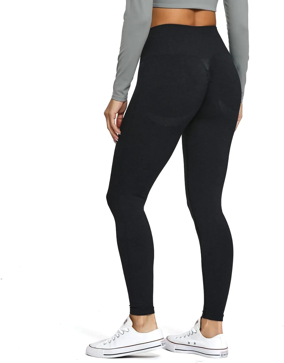 Aoxjox Scrunch Seamless Leggings for Women High Waisted Tummy Control 2.0 Smile Contour Workout Yoga Pants 24"