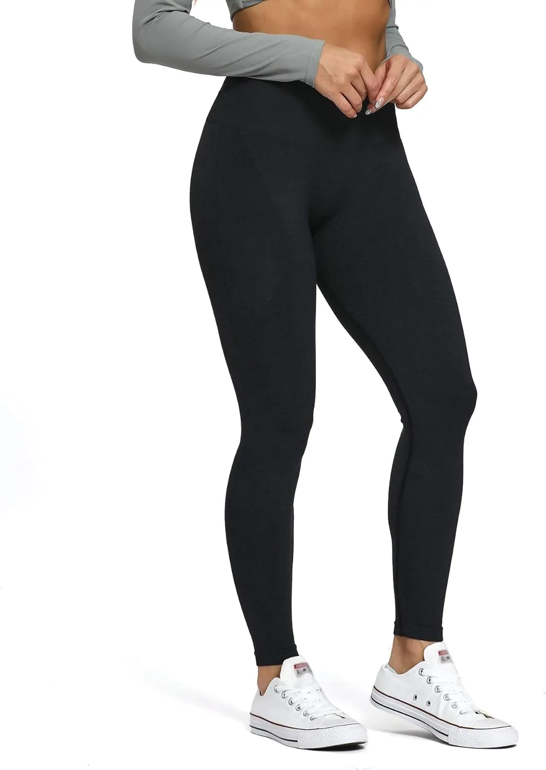 Aoxjox Scrunch Seamless Leggings for Women High Waisted Tummy Control 2.0 Smile Contour Workout Yoga Pants 24"