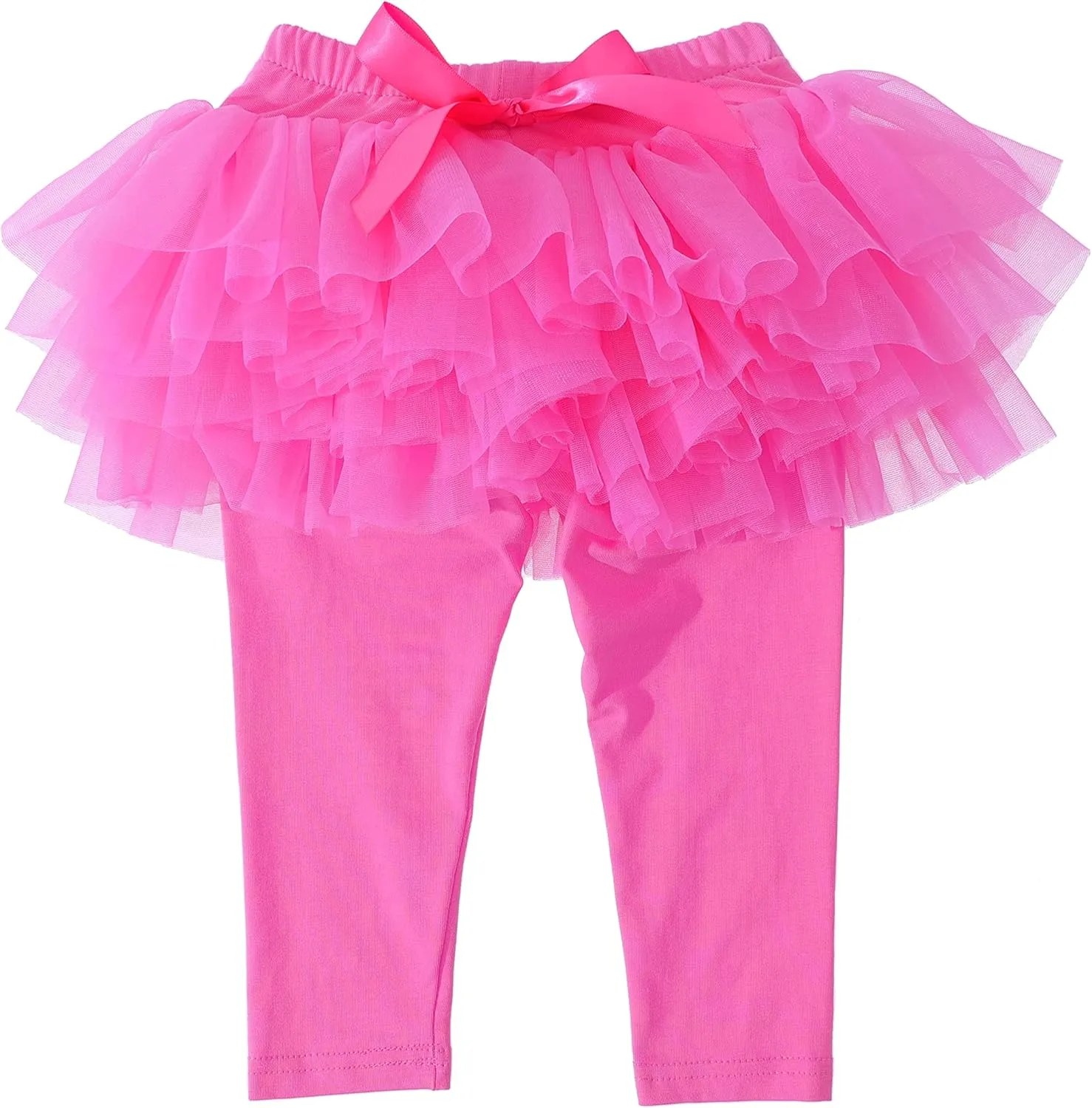 Ashken Baby Toddler Girls' Tutu Leggings Tulle Ruffle Skirted Pants Footless Tights (3 Months-5T)