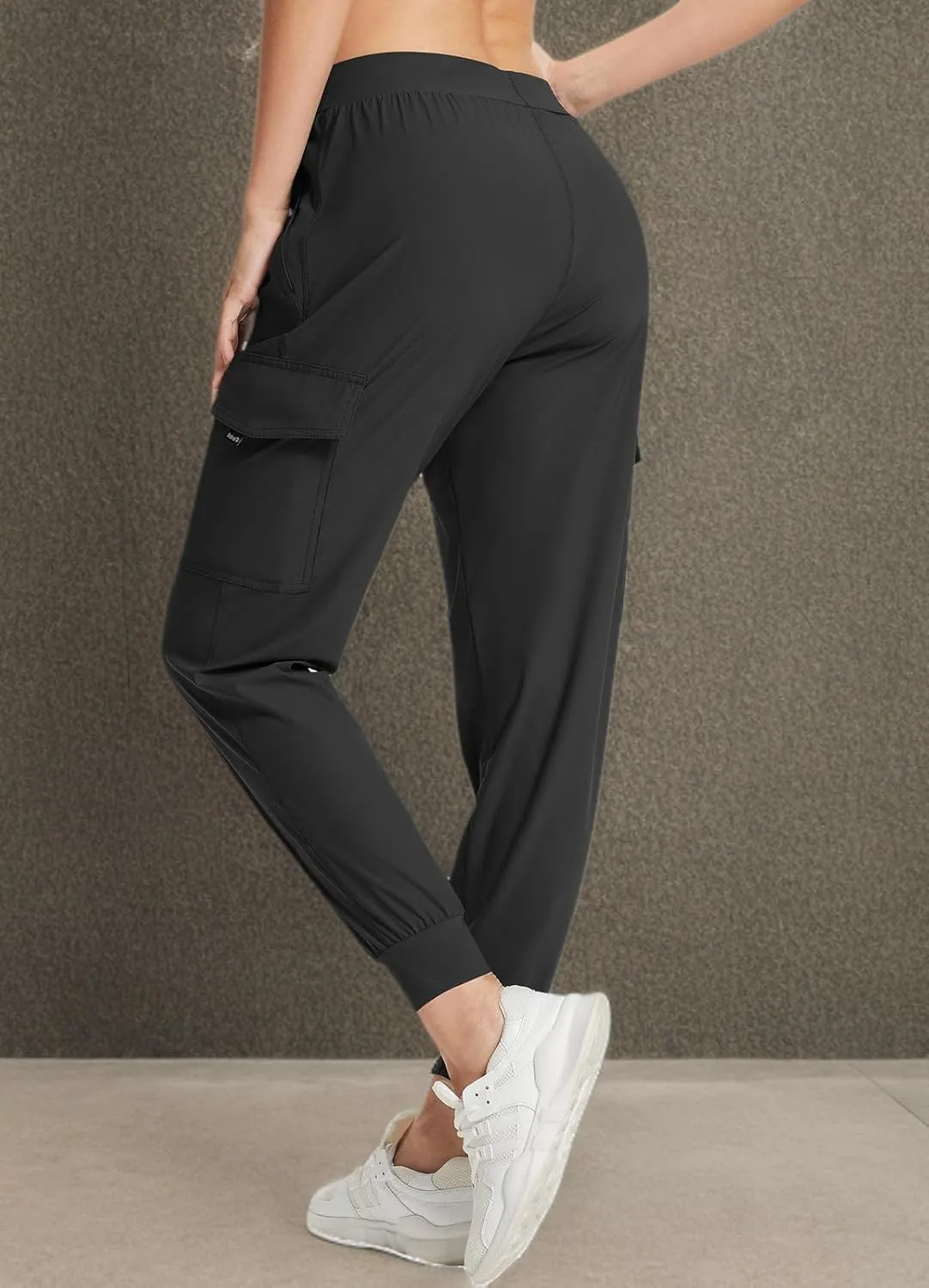 BALEAF Women's Joggers Lightweight Hiking Pants High Waist 5 Zipper Pockets Quick Dry Travel Athletic UPF50 