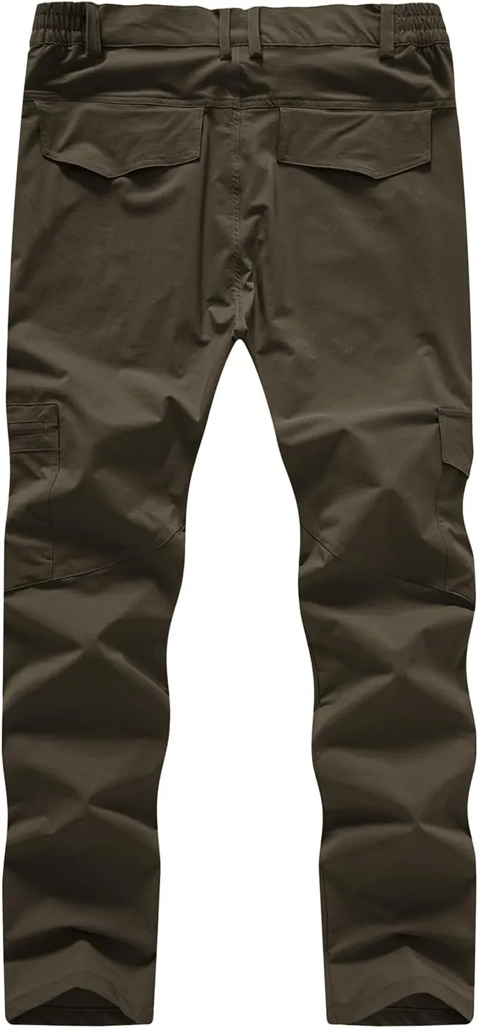 BASUDAM Men's Cargo Hiking Pants Quick Dry Lightweight Stretch Water Resistant Summer Outdoor Work Travel with Pockets