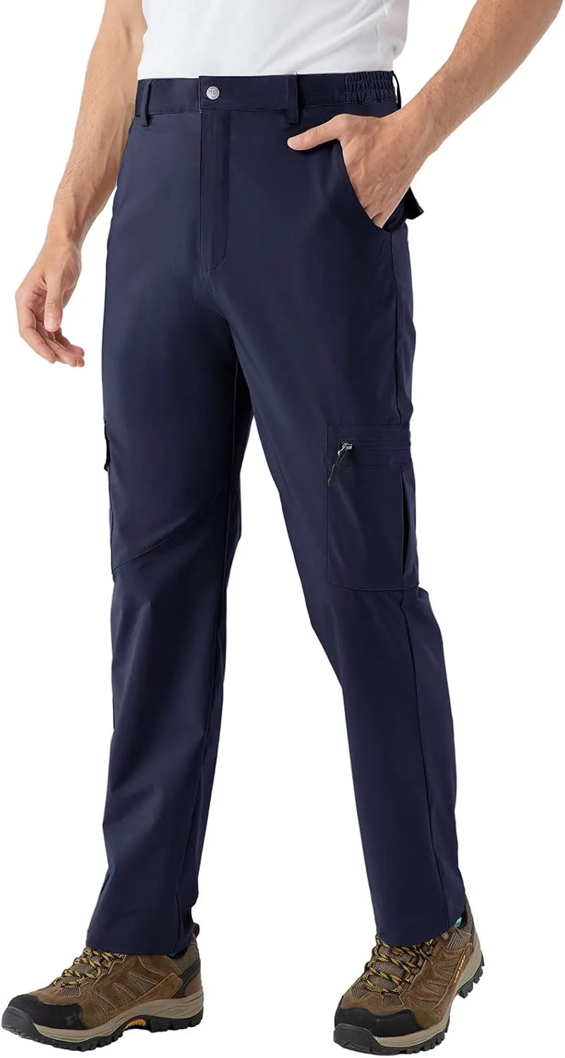BASUDAM Men's Cargo Hiking Pants Quick Dry Lightweight Stretch Water Resistant Summer Outdoor Work Travel with Pockets