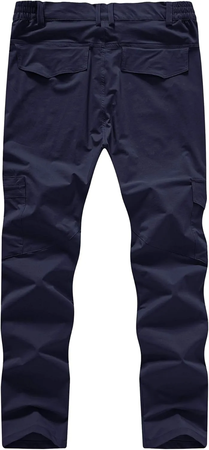BASUDAM Men's Cargo Hiking Pants Quick Dry Lightweight Stretch Water Resistant Summer Outdoor Work Travel with Pockets