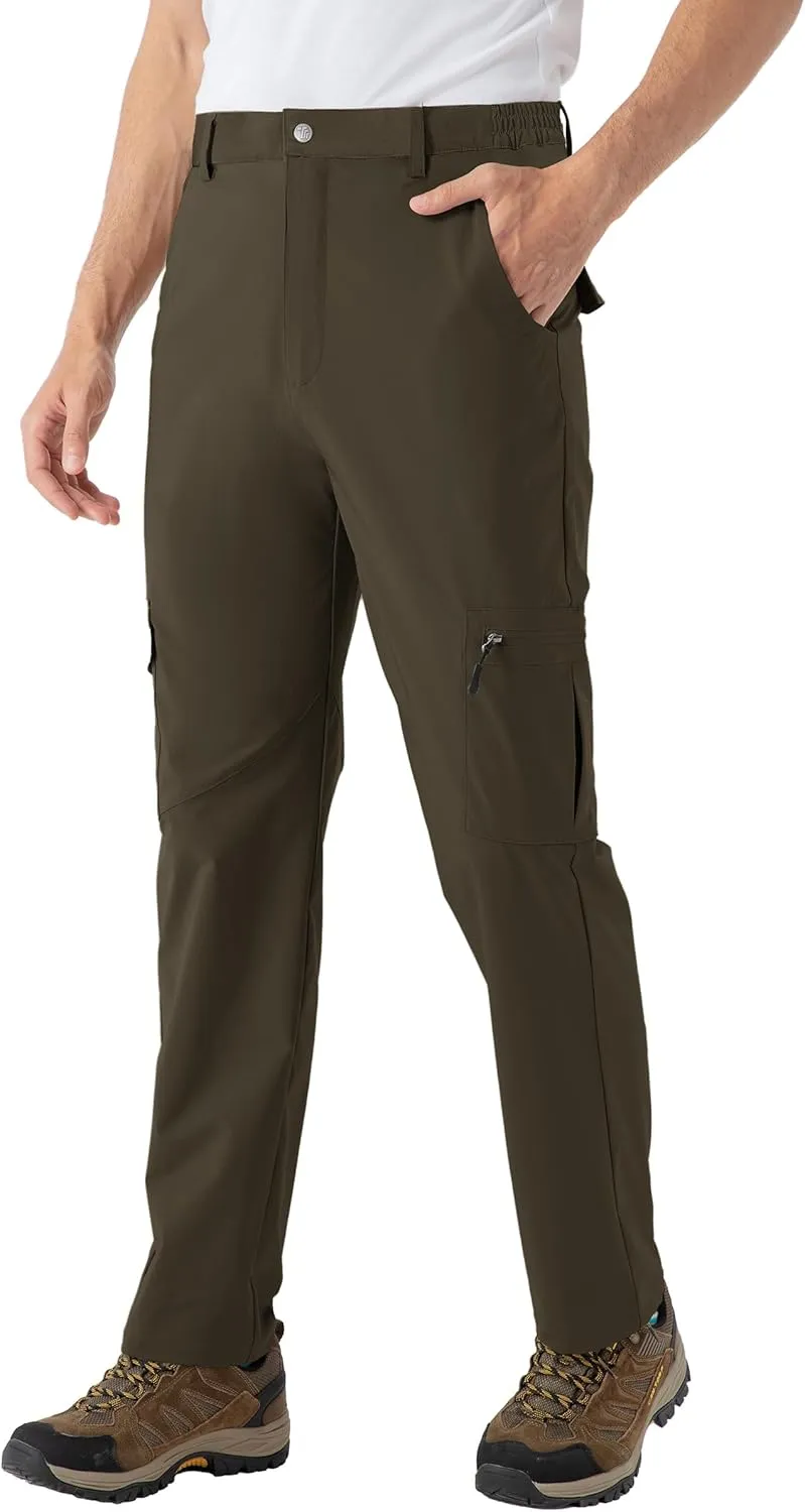 BASUDAM Men's Cargo Hiking Pants Quick Dry Lightweight Stretch Water Resistant Summer Outdoor Work Travel with Pockets
