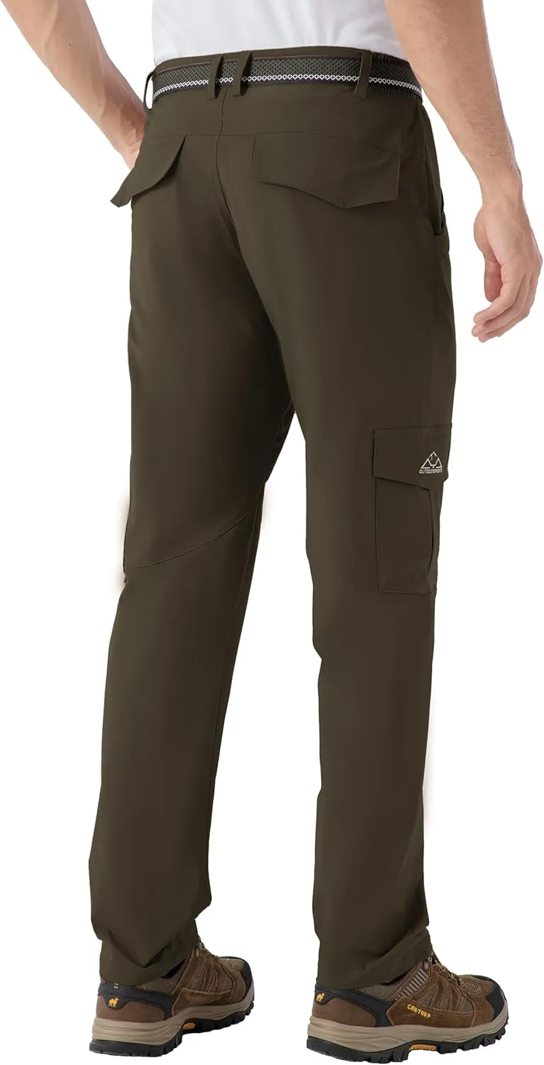 BASUDAM Men's Cargo Hiking Pants Quick Dry Lightweight Stretch Water Resistant Summer Outdoor Work Travel with Pockets