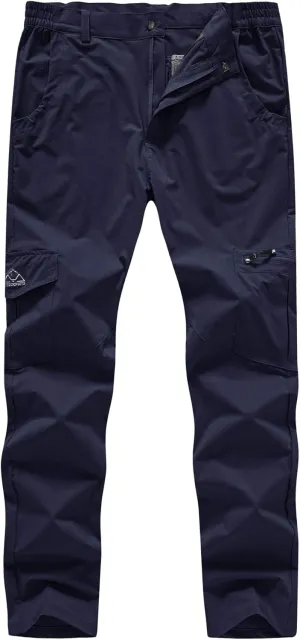 BASUDAM Men's Cargo Hiking Pants Quick Dry Lightweight Stretch Water Resistant Summer Outdoor Work Travel with Pockets