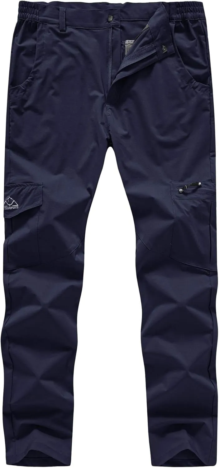 BASUDAM Men's Cargo Hiking Pants Quick Dry Lightweight Stretch Water Resistant Summer Outdoor Work Travel with Pockets