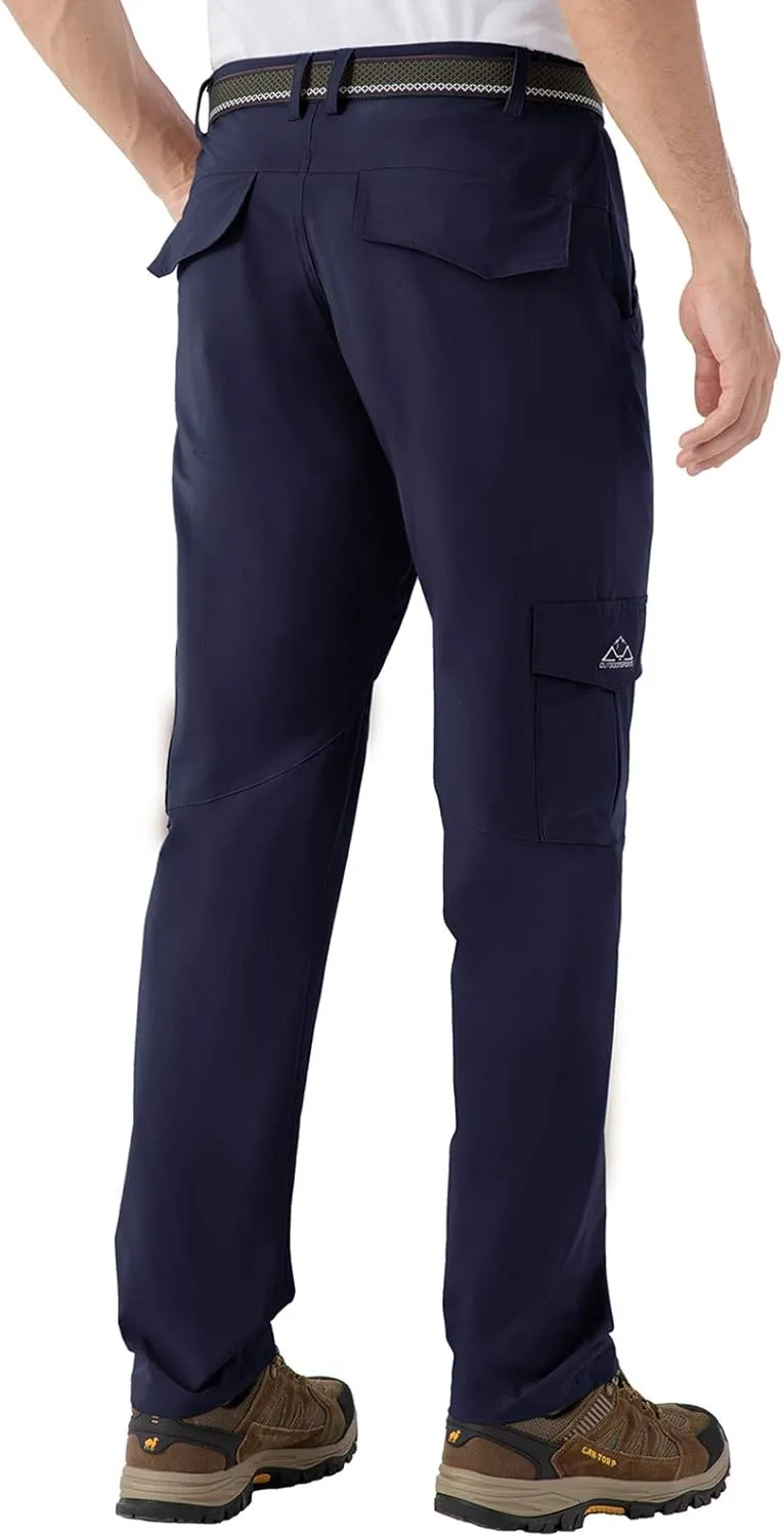 BASUDAM Men's Cargo Hiking Pants Quick Dry Lightweight Stretch Water Resistant Summer Outdoor Work Travel with Pockets