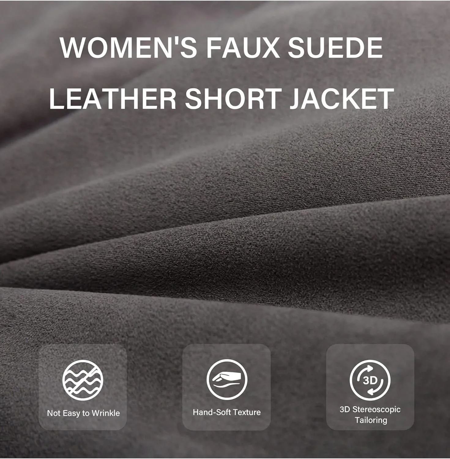 Bellivera Women Faux Leather Suede Jacket Moto Biker Coat Sherpa-Lined Overcoat with Removable Belt