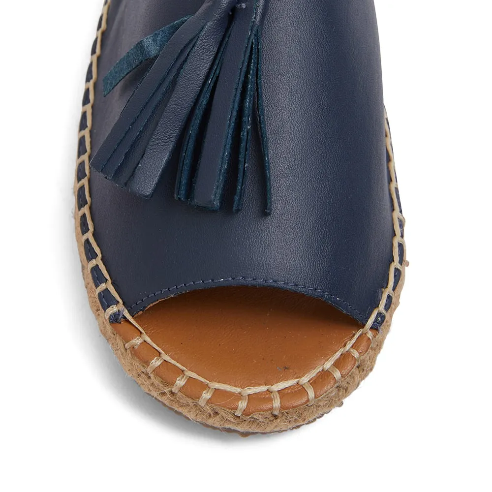 Blink Espadrille in Navy Leather