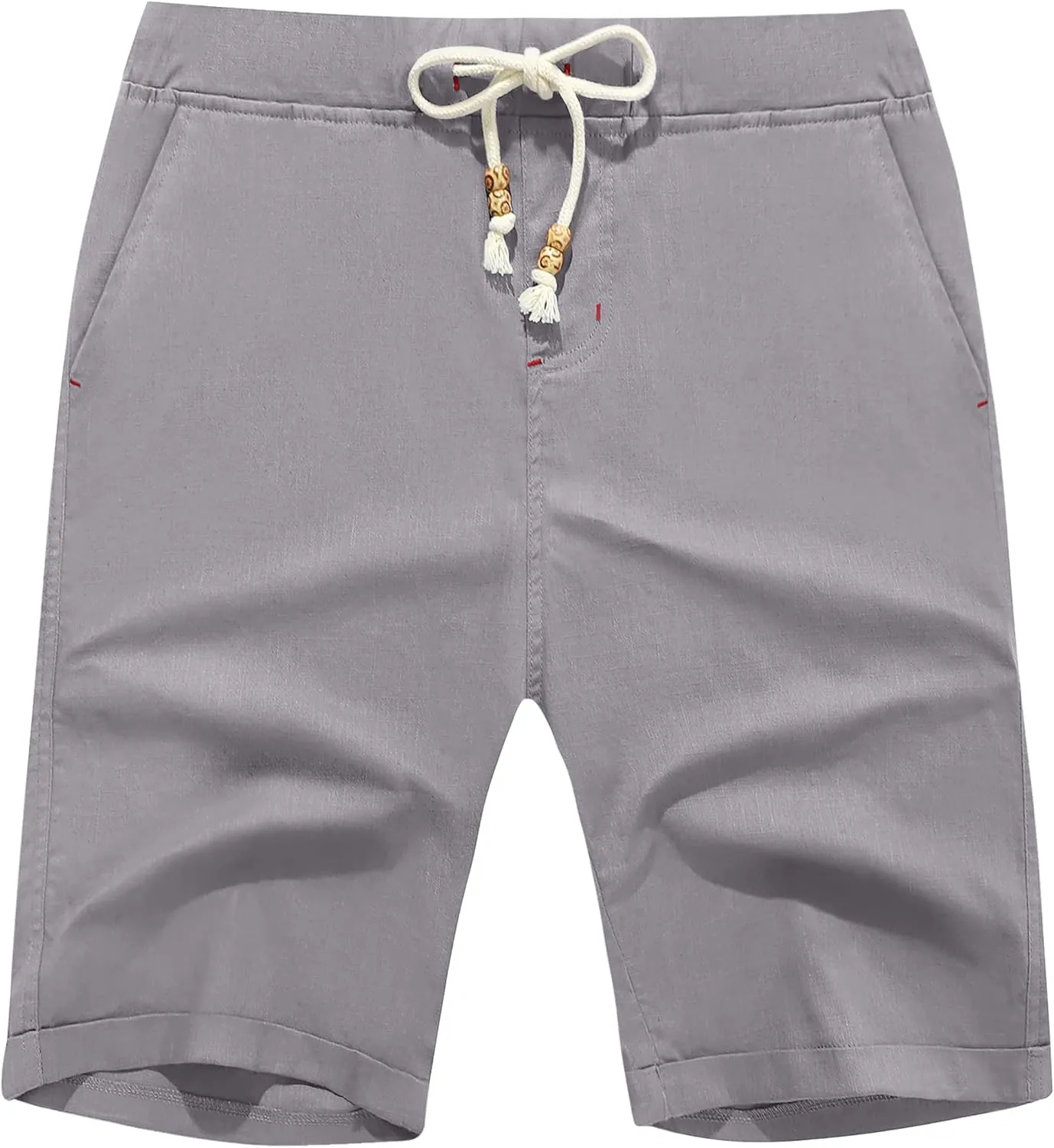 Boisouey Men's Linen Casual Classic Fit Short Summer Beach Shorts