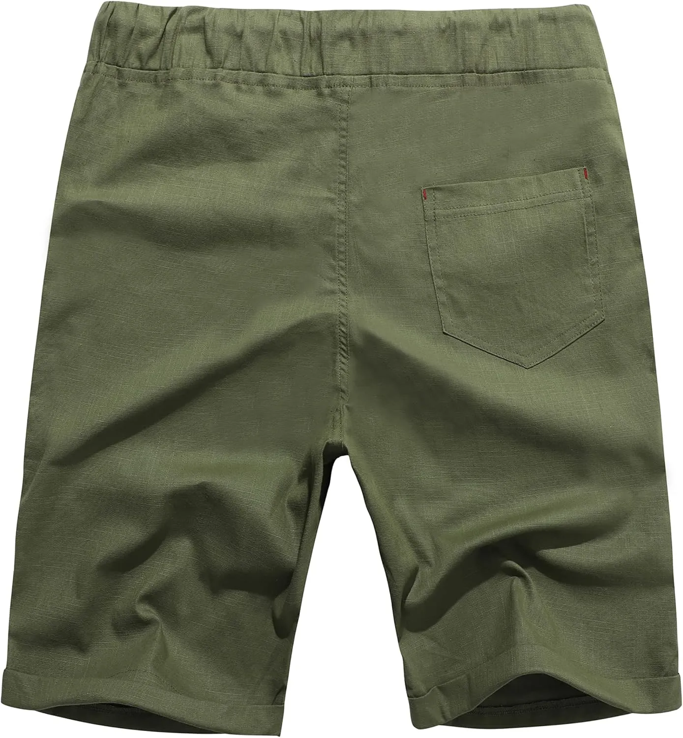 Boisouey Men's Linen Casual Classic Fit Short Summer Beach Shorts