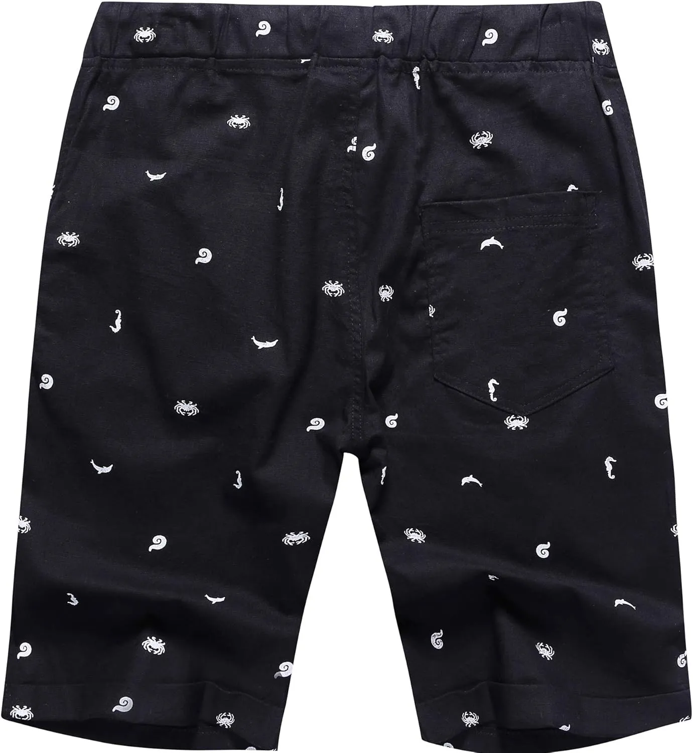 Boisouey Men's Linen Casual Classic Fit Short Summer Beach Shorts