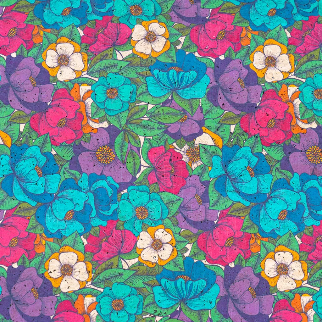 Bold Floral Cork Fabric COF-552