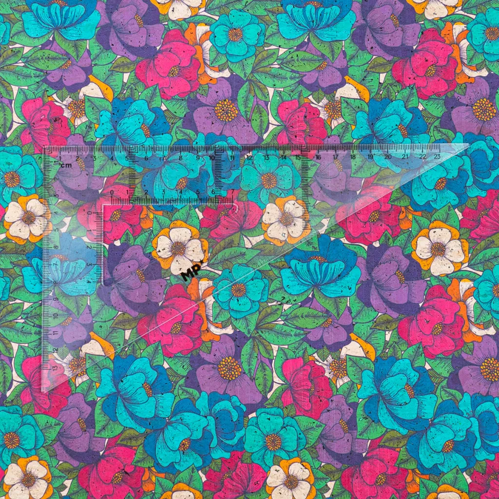 Bold Floral Cork Fabric COF-552