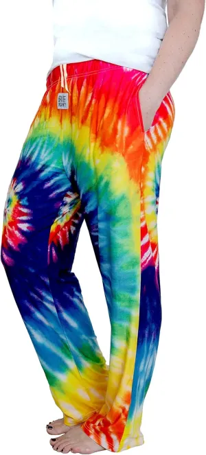 BRIEF INSANITY Tie Dye Lounge Pajama Pants - Comfy Lightweight Pajama Bottoms with Pockets - Ultra Soft Pjs for Men & Women