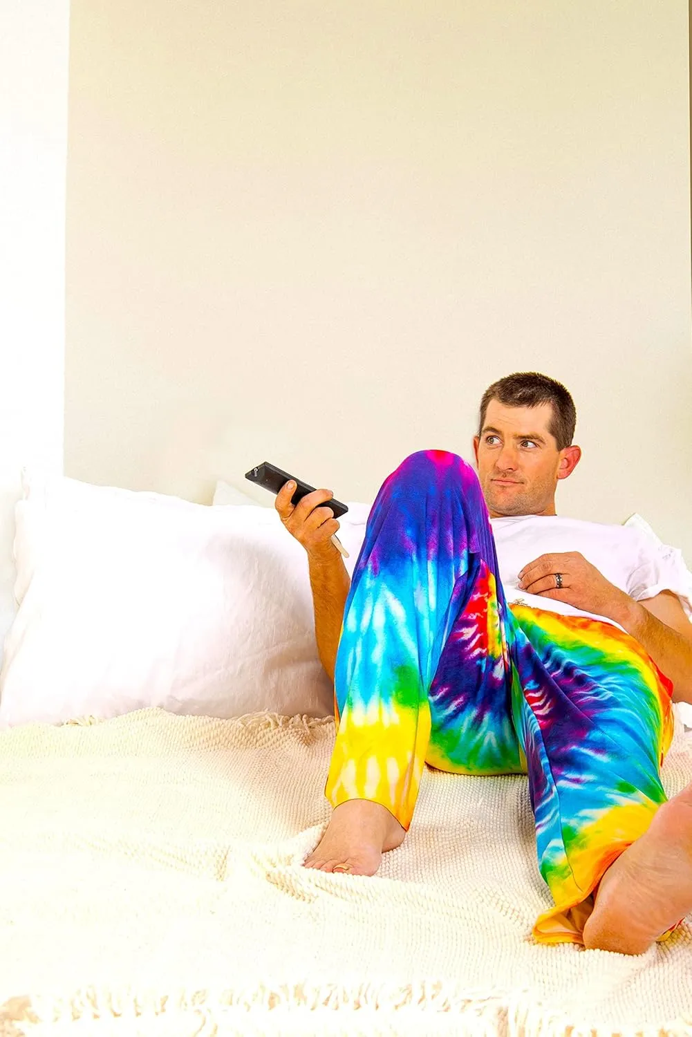 BRIEF INSANITY Tie Dye Lounge Pajama Pants - Comfy Lightweight Pajama Bottoms with Pockets - Ultra Soft Pjs for Men & Women