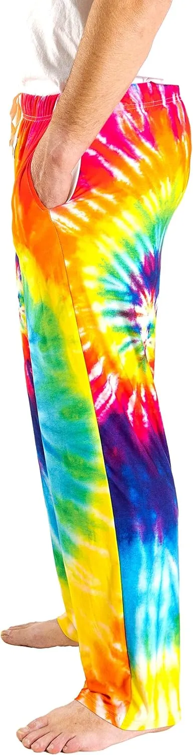 BRIEF INSANITY Tie Dye Lounge Pajama Pants - Comfy Lightweight Pajama Bottoms with Pockets - Ultra Soft Pjs for Men & Women