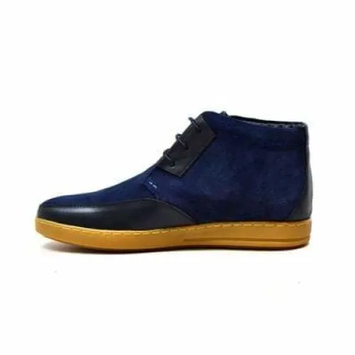 British Walkers Birmingham Bally Style Men's Navy Blue Suede High Tops