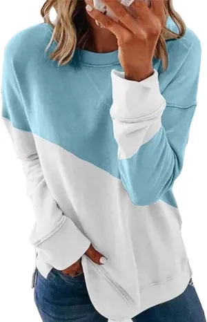 Bunanphy Womens Long Sleeve Crew Neck Oversized Loose Casual Hoodies Pullover Sweatshirt