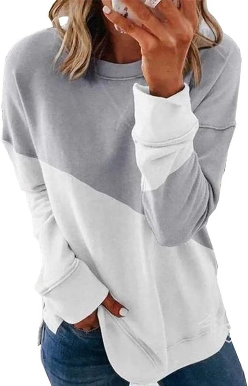 Bunanphy Womens Long Sleeve Crew Neck Oversized Loose Casual Hoodies Pullover Sweatshirt
