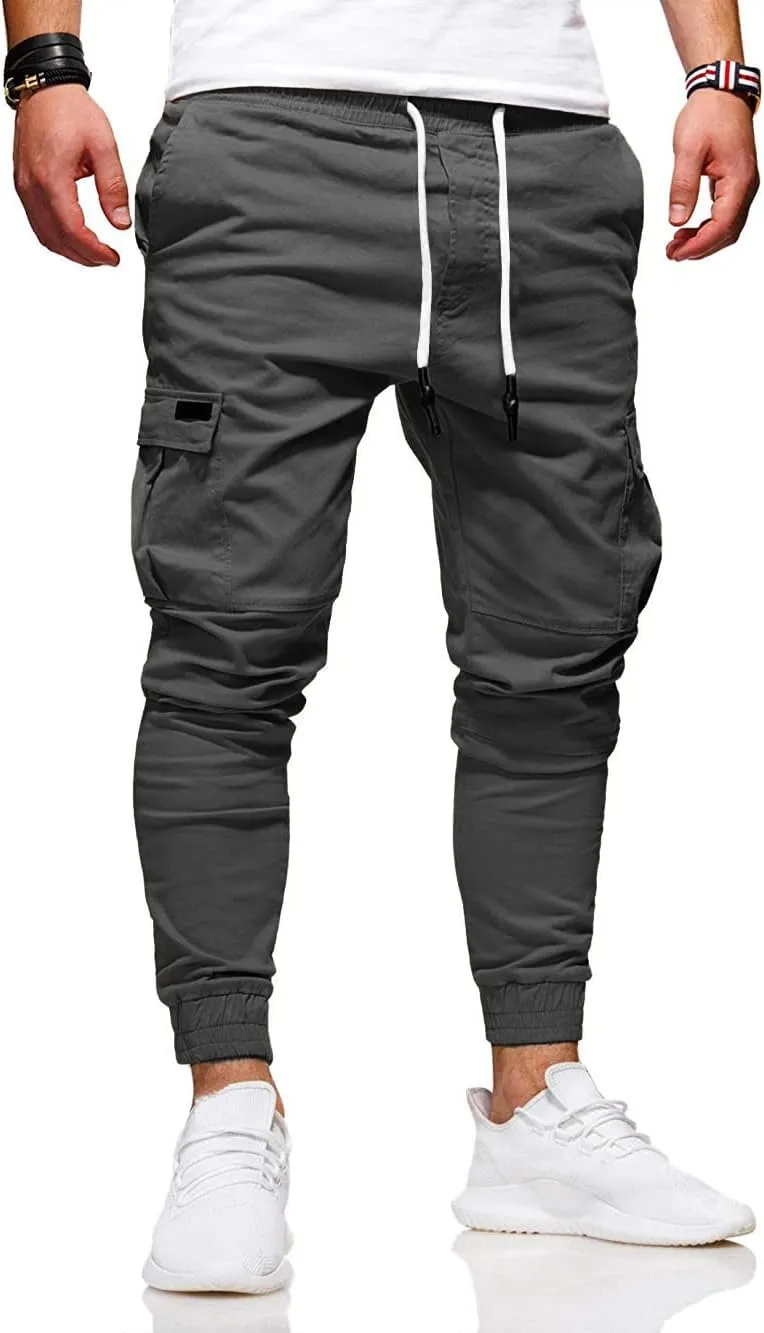 BUXKR Mens Cargo Pants Casual Hiking Pants Workout Joggers Sweatpants for Men