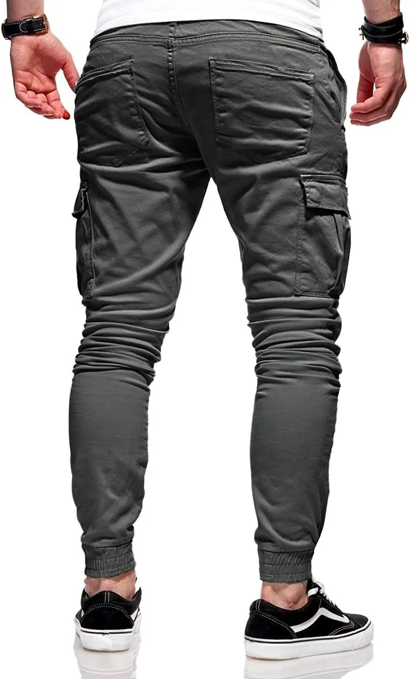 BUXKR Mens Cargo Pants Casual Hiking Pants Workout Joggers Sweatpants for Men