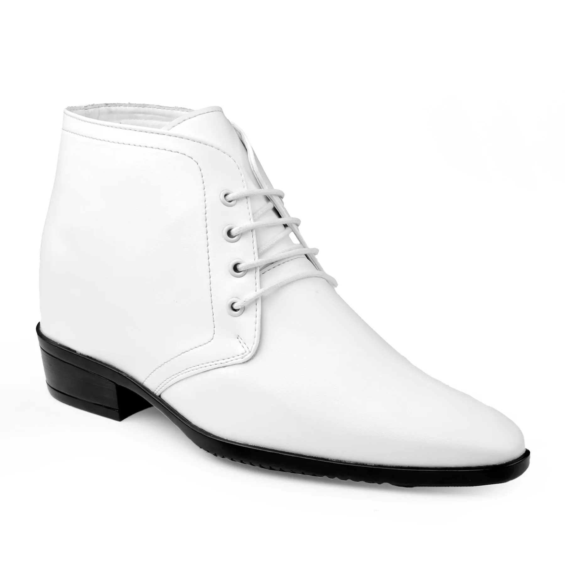 BXXY Men's 3.5 Inch Hidden Height Increasing Tan Formal Lace-up Boot With Faux Material Lace Up For Men