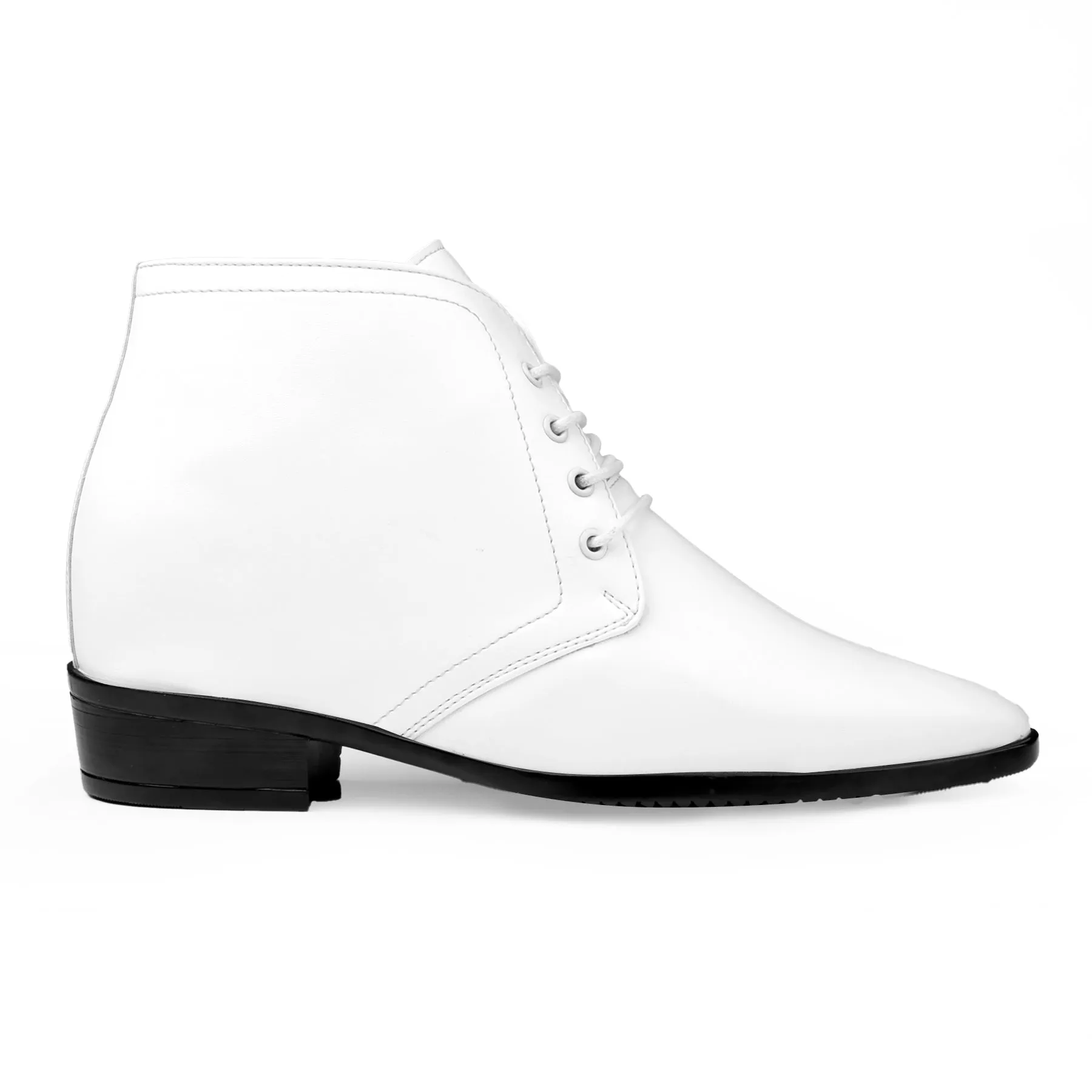 BXXY Men's 3.5 Inch Hidden Height Increasing Tan Formal Lace-up Boot With Faux Material Lace Up For Men