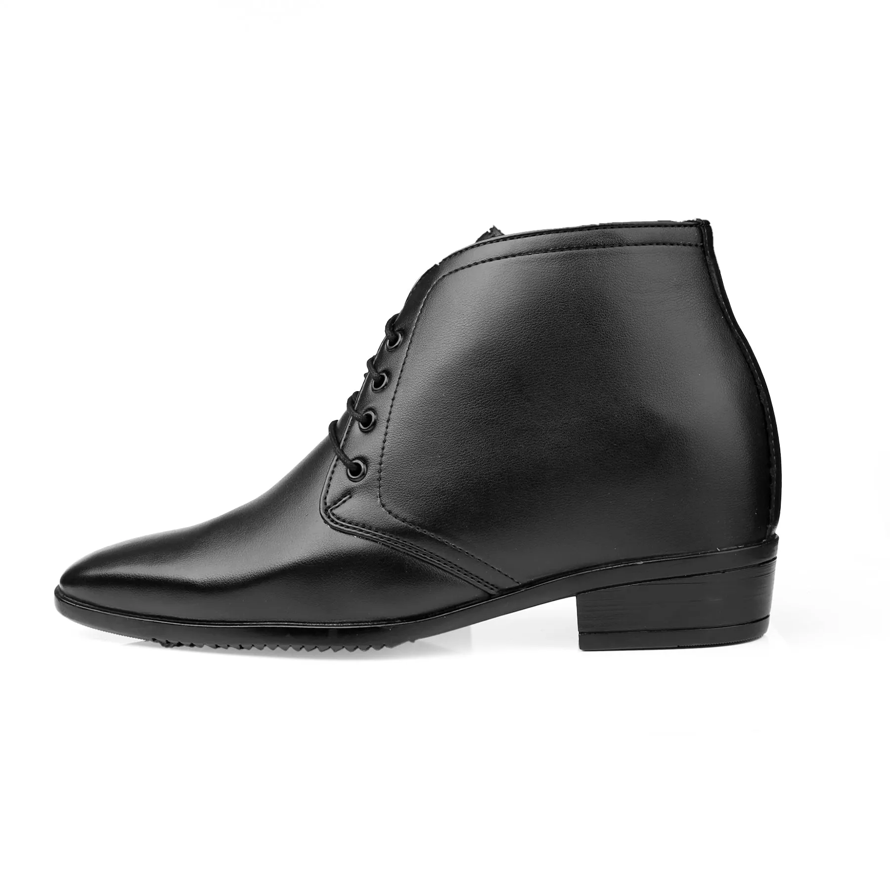 BXXY Men's 3.5 Inch Hidden Height Increasing Tan Formal Lace-up Boot With Faux Material Lace Up For Men