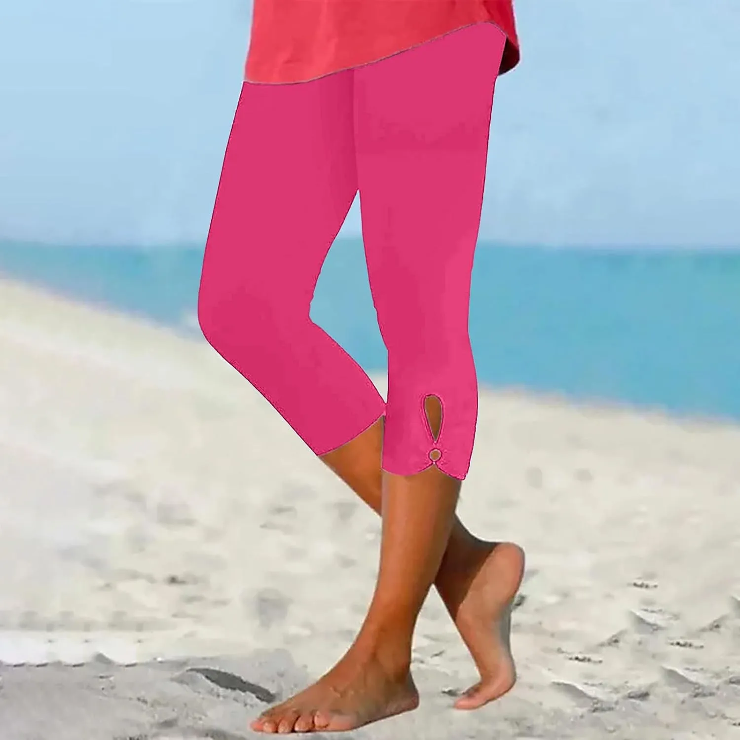 Capri Leggings for Women Tummy Control High Waisted Yoga Pants Non See Through Workout Athletic Running Leggings
