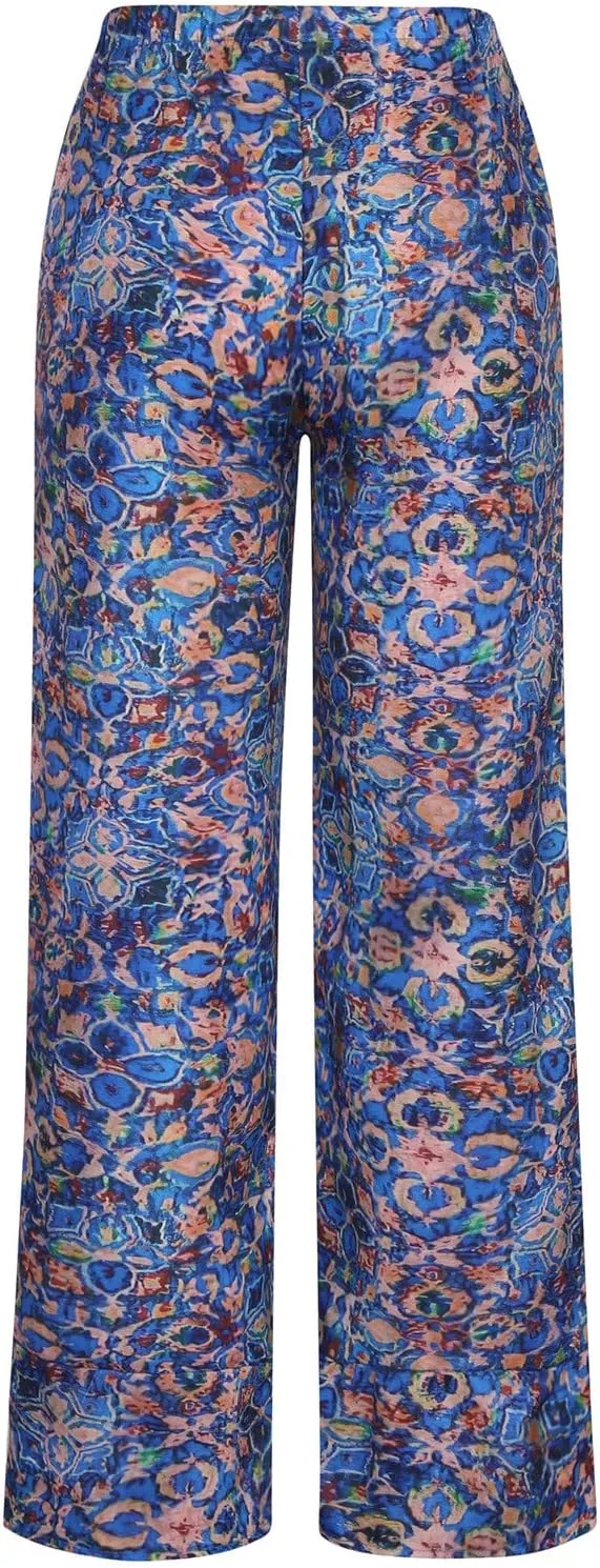Ceboyel Women Bohemian Linen Harem Pants High Waist Flowy Vintage Trousers Boho Baggy Pants Summer Casual Outfits 2023