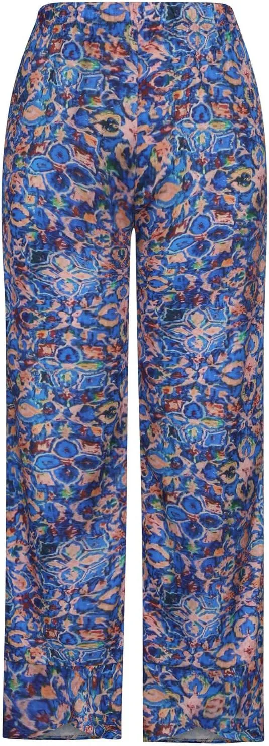 Ceboyel Women Bohemian Linen Harem Pants High Waist Flowy Vintage Trousers Boho Baggy Pants Summer Casual Outfits 2023