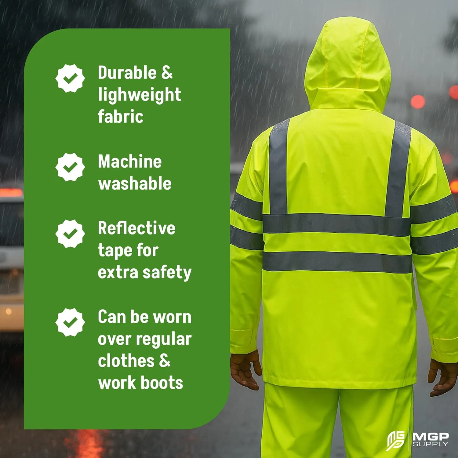 Class 3 Hi-Vis Rain Suit - Waterproof Rain Jacket & Pants