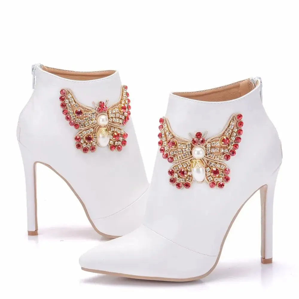 Crystal Queen Fashion High Heel Party Wedding Ankle Boots
