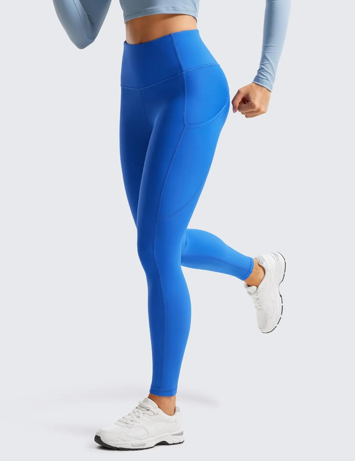 CRZ YOGA Thermal Fleece Lined Leggings Women 28'' - Winter Warm High Waisted Hiking Pants with Pockets Workout Running Tights