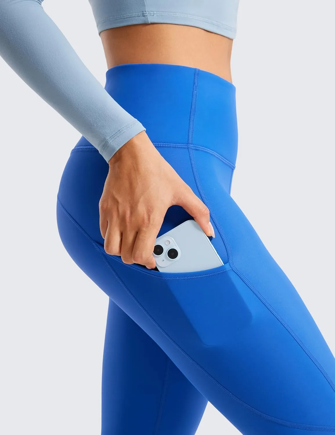 CRZ YOGA Thermal Fleece Lined Leggings Women 28'' - Winter Warm High Waisted Hiking Pants with Pockets Workout Running Tights