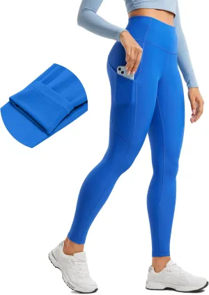 CRZ YOGA Thermal Fleece Lined Leggings Women 28'' - Winter Warm High Waisted Hiking Pants with Pockets Workout Running Tights