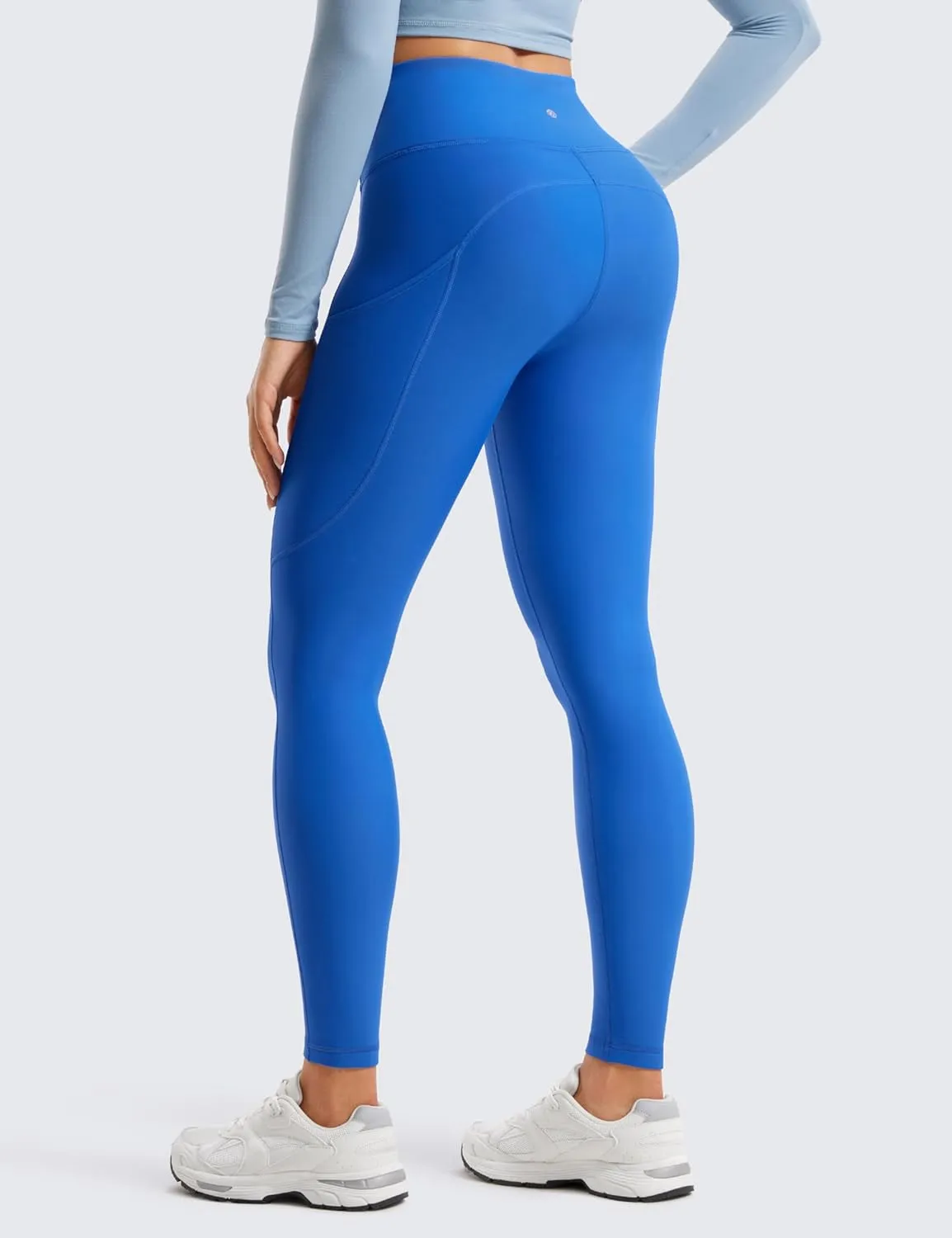 CRZ YOGA Thermal Fleece Lined Leggings Women 28'' - Winter Warm High Waisted Hiking Pants with Pockets Workout Running Tights