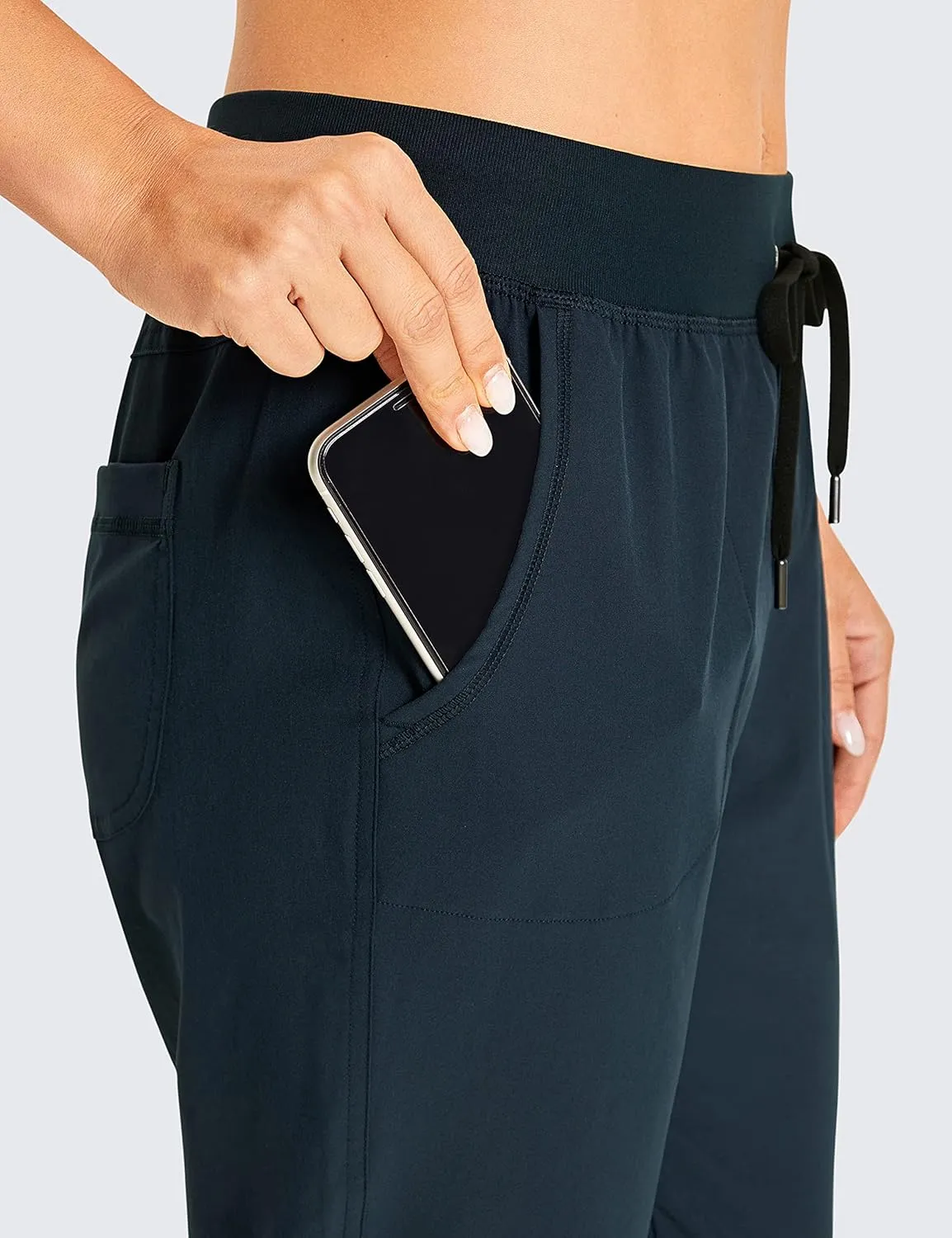 CRZ YOGA Women's Lightweight Workout Joggers 27.5" - Travel Casual Outdoor Running Athletic Track Hiking Pants with Pockets