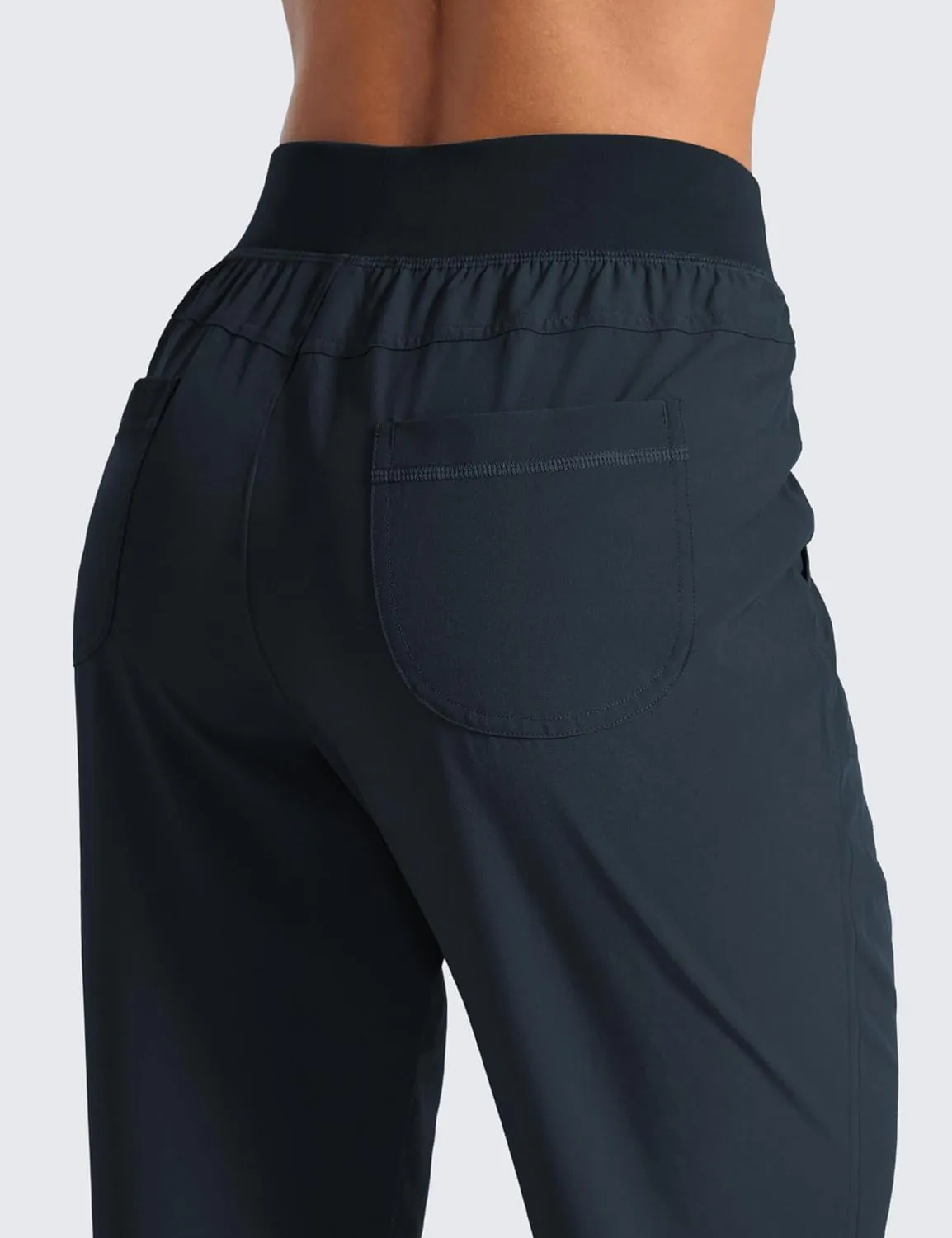 CRZ YOGA Women's Lightweight Workout Joggers 27.5" - Travel Casual Outdoor Running Athletic Track Hiking Pants with Pockets